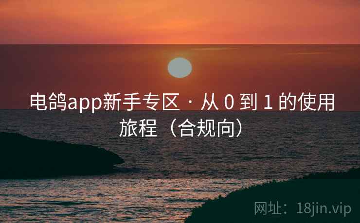 电鸽app新手专区 · 从 0 到 1 的使用旅程(合规向)