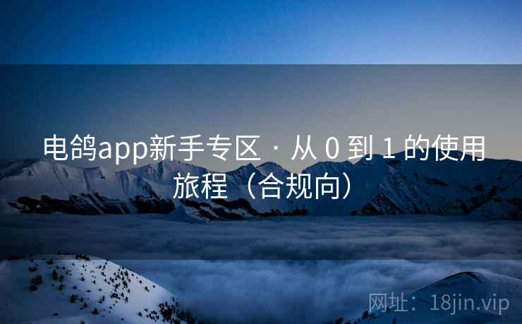 电鸽app新手专区 · 从 0 到 1 的使用旅程(合规向)